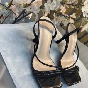 Original Penguin Sleek Black Strappy Heels